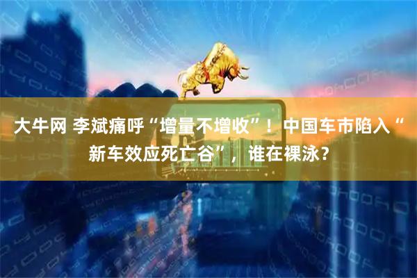 大牛网 李斌痛呼“增量不增收”！中国车市陷入“新车效应死亡谷”，谁在裸泳？